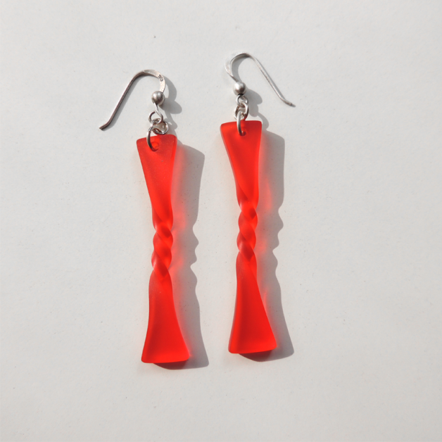 Twisted Time - Red Earrings