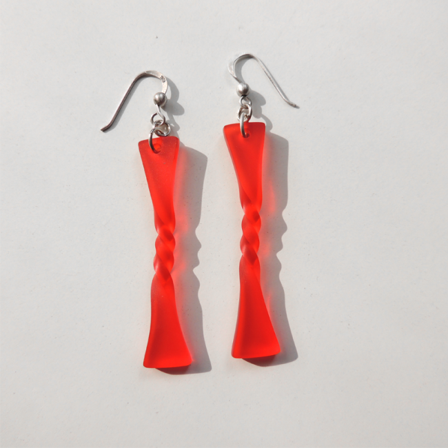 Twisted Time - Red Earrings
